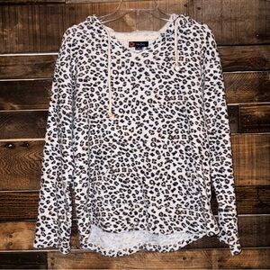 Leopard French Terry Hooded Top